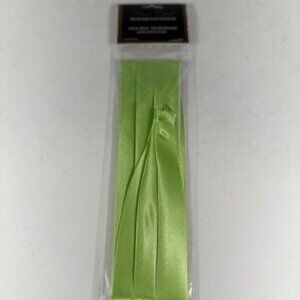 Bruno Capelo Men's Apple Green 3 Pleat Hat Band Premium 2 End Hooks 100% Satin
